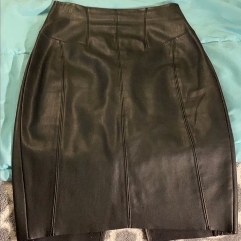 express black leather skirt